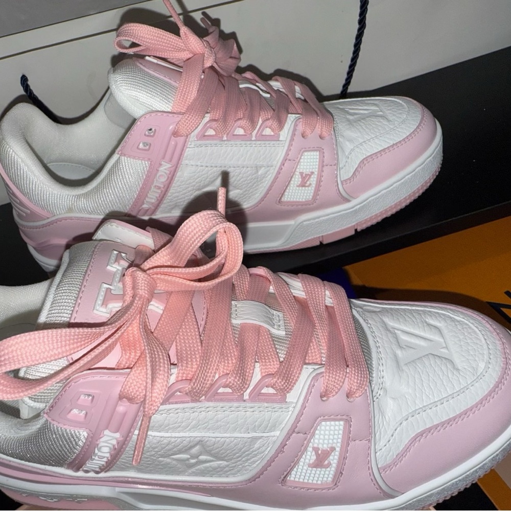 Louis Vuitton White and Pink Athletic Shoes - Picture 2 of 7